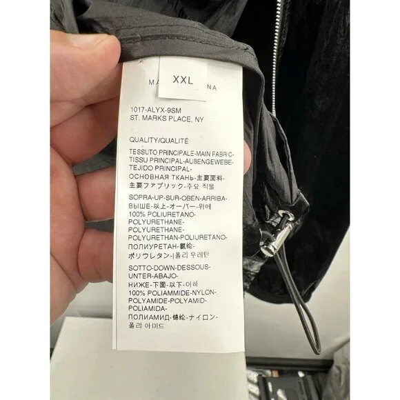 1017 Alyx 9SM Nightrider Shell Jacket Black Size 2XL slim-fit (F-4)